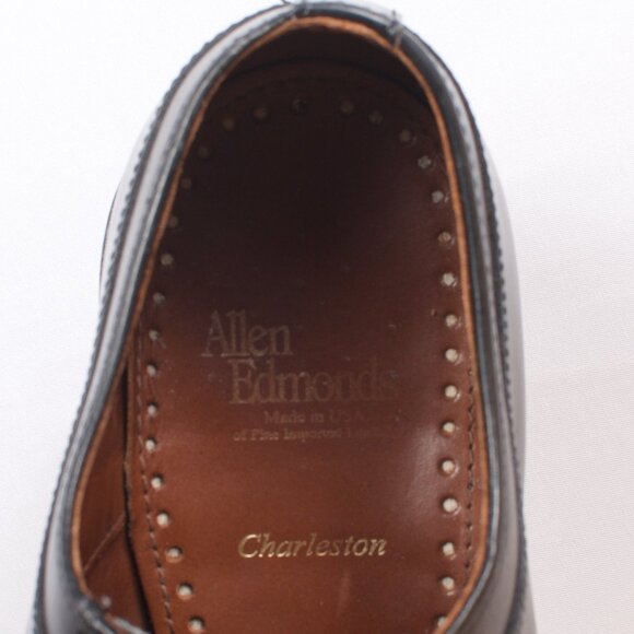 Allen Edmonds Men's Shoe 🇺🇸 Charleston Almond Moc-toe Derby 9D Black VGUC - Picture 5 of 8